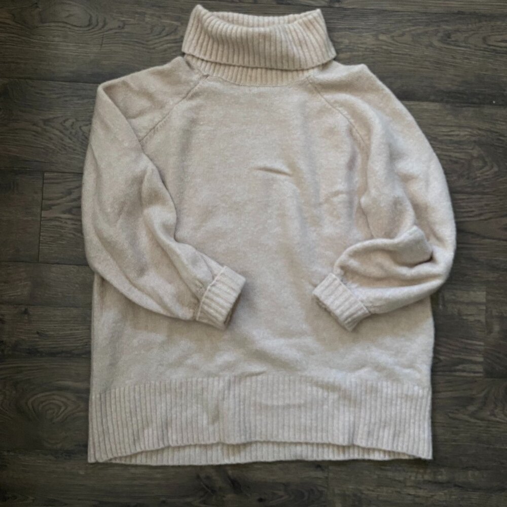 Oversized Turtleneck Sweater | Beige Knit | Cozy Pullover | Fall Winter Fashion
